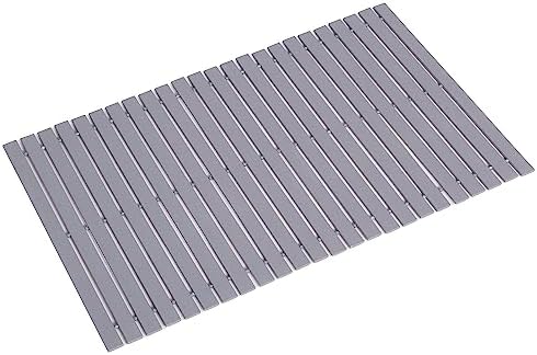 Bath Mat Bathroom Rugs Floor Wood Shower Bathtub Waterproof Non Slip Accessories 16x24 Inch Easy to Clean, Grey, 1 pc by Fovlaurs