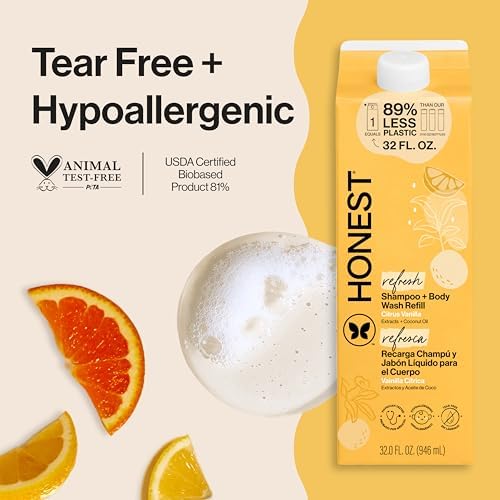 The Honest Company Shampoo Body Wash Refill Carton, Citrus Vanilla Refresh, 32 Fl Oz (Pack of 6) - Image 2