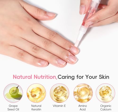PEACECOLOR 2Pcs Cuticle Oil Pen Lavender & Rose Scent Portable Nail Cuticle Oil Moisturizing Nail Strengthener Professional Nail Care Softener Treatment Kit - Image 3