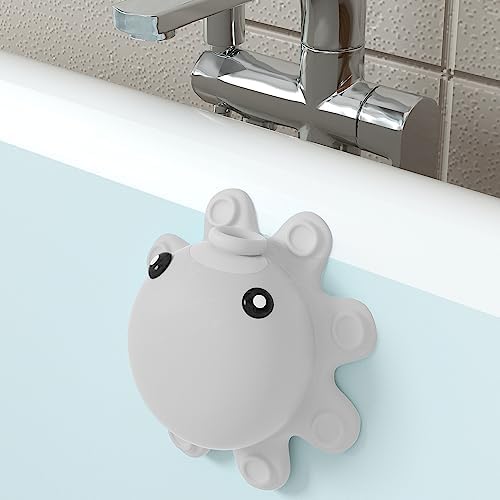 Abalter Bathtub Overflow Drain Cover Tub - Silicone Bathroom Cover, Bath Spa Accessories, Adds Inches of Water for Deeper&Warmer Bath，Grey Gray (ABCVXZY-Grey) by Abalter