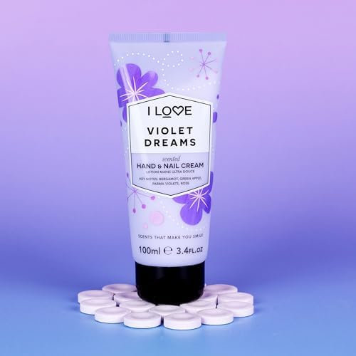 I LOVE Violet Dreams Scented Hand and Nail Cream - Hand Cream for Dry Hands - Vitamin E, Coconut Oil, and Shea Butter - Silicone Free - 3.4 oz - Image 3