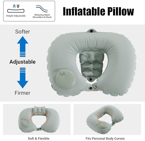 MABOZOO U-Shaped Hot Bathtub Pillow,Inflatable Spa Pillows for Hot Tub with Adjustable Button for Shower, Neck Support Headrest & Leg Pillow for Relaxation Spa Soak in Bathtub - Image 2