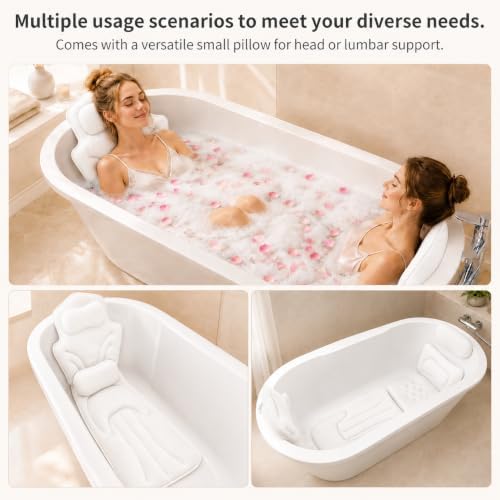 58"x18" Full Body Bath Pillow for Two, Luxury Bath Cushion for Tub - Image 5