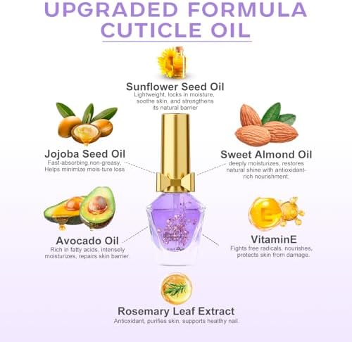 Cuticle Oil, Cuticle Nail Oil Infused with Real Flowers, Lavender 12ml - Image 3