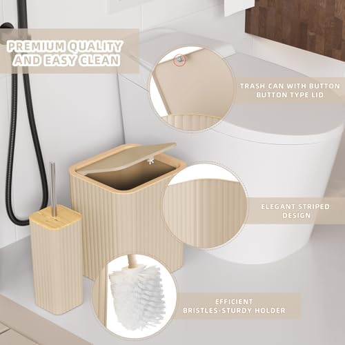 XLHOMO Bathroom Set- 25PC Beige Bathroom Set with Shower Curtain and Rugs - Image 7