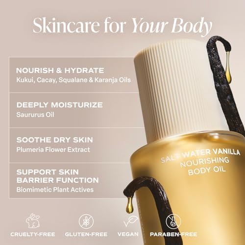 Saltair Body Oil - Luxurious Salt Water Vanilla After Shower and Bath Oil for Women and Men. Botanical, Non-Greasy, Well-Absorbing Moisturizer for Hydrating Dry Skin – 4oz Pump Bottle (Pack of 2) - Image 3