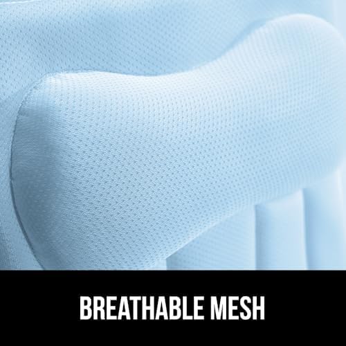 GORILLA GRIP Bath Pillow for Tub, 6 Strong Suction Cups, 4D Mesh, Blue - Image 5