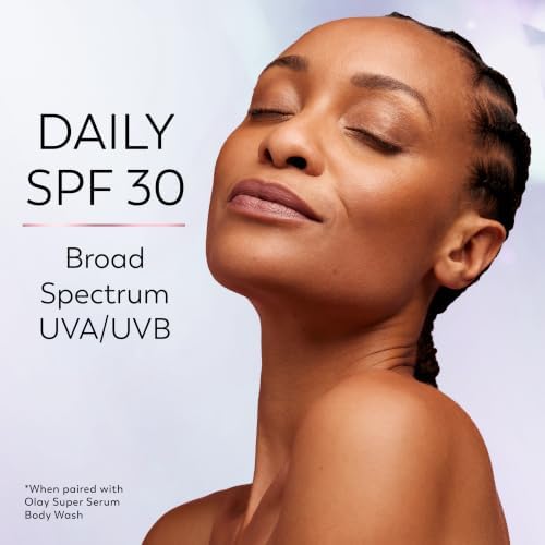 Olay Super Serum Body Lotion, SPF 30, Daily UV Protection, 24hr Long Lasting Hydration, 5+ Ingredient Complex for Bright Even Firm Luminous Skin, Prevents Aging, Peach & Sweet Cream Scent, 17 fl oz - Image 4