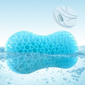 Sunlit Bath Jello Mini Gel Bath Pillows, Lumbar Pillow for Bathtub, Back Support Pillow, Gel Pillow with Non-Slip Suction Cups for Lumbar, Back Rest Support, Fits Curved or Straight Back Tubs, Aqua by Sunlit