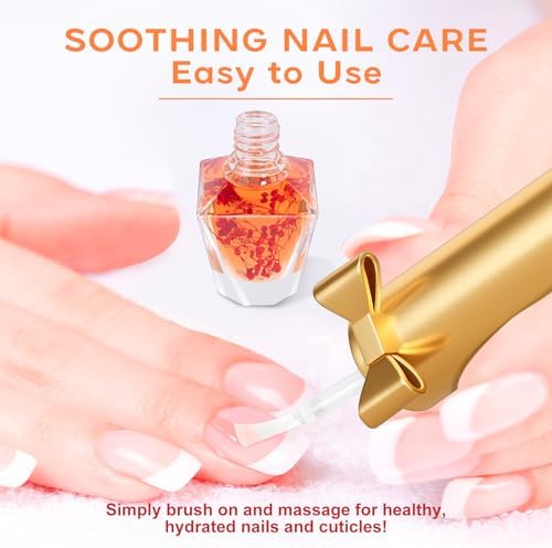 JIASHENG Cuticle Oil, Cuticle Nail Oil Infused with Real Flowers, Rose 12ml - Image 6