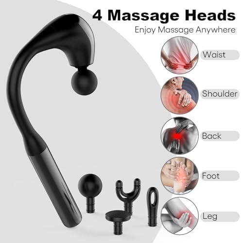 Fronnor Massage Gun Deep Tissue with Extended Handle Revolutionary U-Shaped Back Massager Body Massager for Neck,Shoulder,Leg