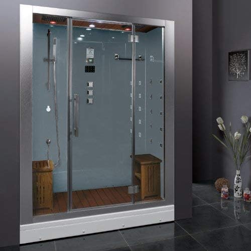 Ariel Platinum DZ972-1F8-W Steam Shower in White 59" x 32" x 87.4"