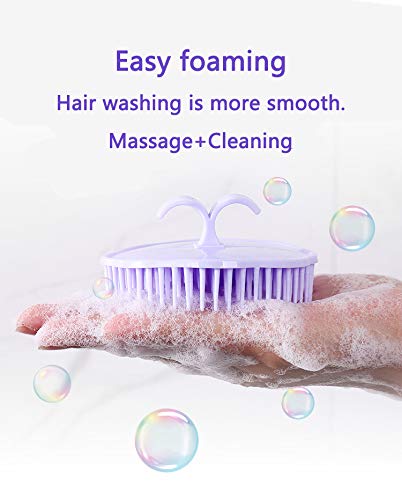 Aroveea Hair Scalp Brush Dandruff Cleaning Brush Shower Scalp Shampoo Brush Scalp Massager Pack of 4 (Orange and Violet)