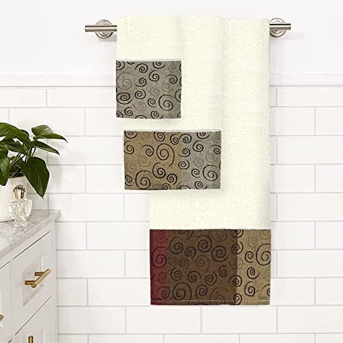 Zahari Home Miramar 3 Piece Bath Towel Set - Modern Decor, Unique Design, Multi Color Towel Set - Image 2