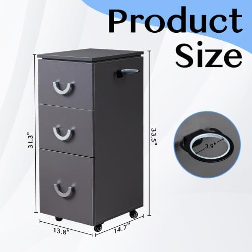 OmySalon Salon Cart with Wheels, 3-Tier Rolling Hair Styling Station w/Heat-Resistant Holder, Lockable Casters & 3 Drawers, Mobile Beauty Storage Organizer for Salon, Barber, Spa, Tattoo, Black