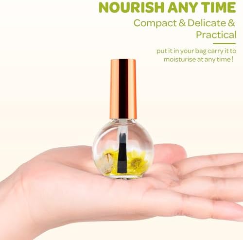 Cuticle Oil, Vanilla Cuticle Nail Oil Infused with Real Flowers 15ml - Image 7