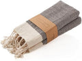 BAY LAUREL Turkish Hand Towel – Pack of 2 | Soft & Absorbent Decorative Towels for Bathroom, Hand, Face, Hair, Gym, Yoga, SPA, Kitchen & Tea | Boho Decor (Latte, Herringbone 16x40 Inches (Set of 2) by BayLaurel