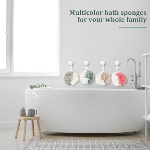 Fu Store Loofah Sponge Shower Loofahs 4 Colors Bath Sponges Body Scrubbers - Image 6