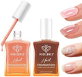 modelones Nail Strengthener and Growth, 2PCS Pink Berry Brown Nail Polish by MODELONES