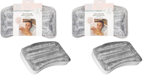 Glitter Gel Cooling Spa Pillow -Bathtub & Hot Tub Relaxation Cushion (Pack of 2) by Expressions