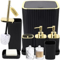 XLHOMO Bathroom Accessories Set - 10PC Gorgeous Black Bathroom Set by BetterbathroomwithXLHOME