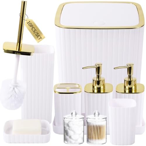XLHOMO Bathroom Accessories Set - Gorgeous White Bathroom Set by BetterbathroomwithXLHOME