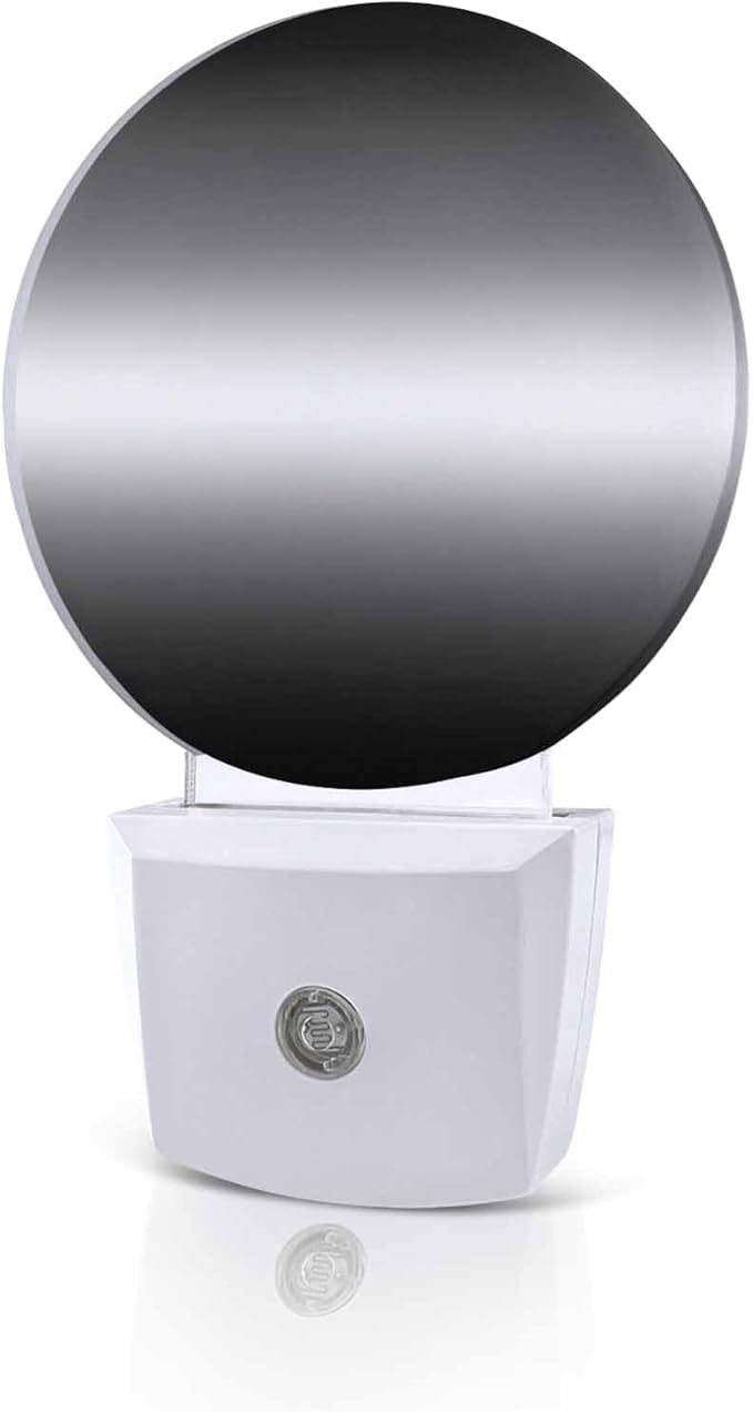 Night Lights Auto Sensor Black Ombre Night Light Solid Color Round Lamp Plug-in LED Nightlights Dusk to Dawn for Living Room Bedroom Bathroom Hallway Wall Decor