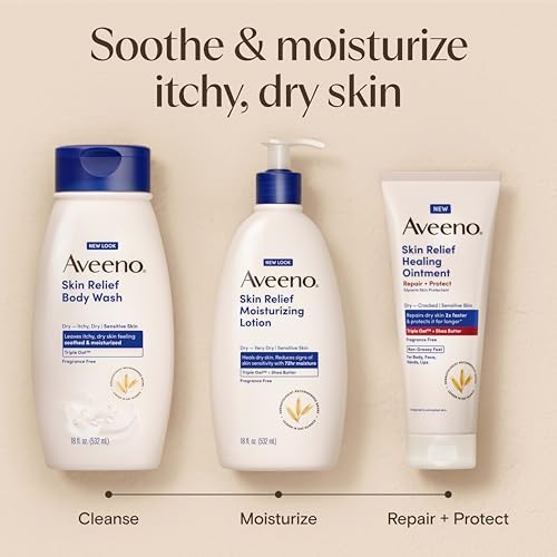 Aveeno Skin Relief Moisturizing Lotion, Fragrance-Free, 12 fl. oz - Image 6