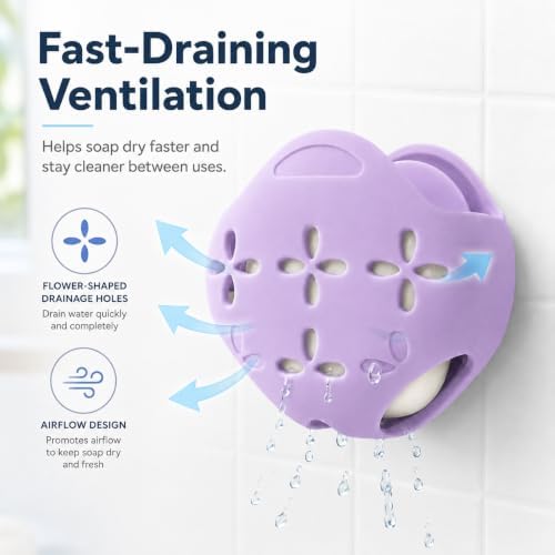 2-Pack Silicone Shower Steamer Holder with Suction Cups, 3.28 Inch Tray Set - Image 5