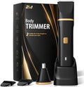 Risina Body Trimmer for Men, 2-in-1 Groin & Body Hair Trimmer, IPX7 Waterproof Electric Razor, Ball & Pubic Hair Trimmer for Private Areas, Ceramic Blade Body Shaver, Rechargeable Grooming Kit by Risina