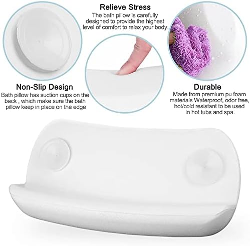 SPA Bath Pillow Non-Slip Bathtub Headrest Soft Waterproof Bath Pillows with Suction Cups Easy to Clean Bathroom Accessories (1pc) - Image 5