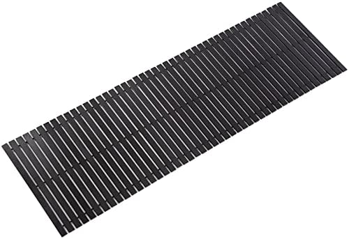 Bath Mat Bathroom Runner Long Large Rugs Floor Wood Shower Bathtub Waterproof Non Slip Accessories 16x48 Inch Easy to Clean, Black, 1 pc by Fovlaurs