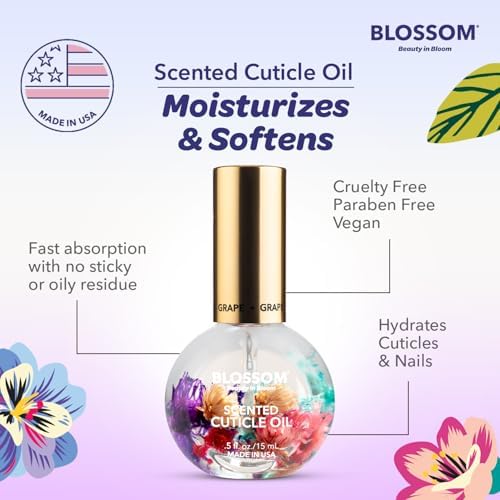 Blossom Cuticle Oil for Nails, Infused with Real Flowers, Grape, 0.5 fl. oz - Image 6