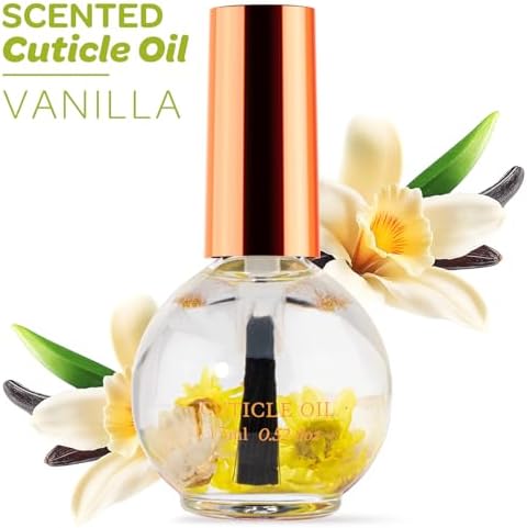 Cuticle Oil, Vanilla Cuticle Nail Oil Infused with Real Flowers 15ml - Image 2