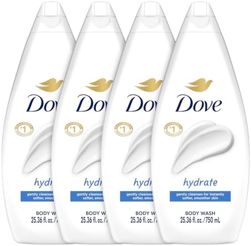 Dove Moisturizing Body Wash, Hydrate, Value-Size 4-Pack, 25.36 Fl Oz Ea by Dove