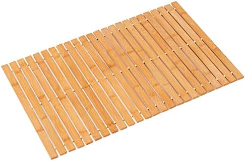 Bamboo Bath Mat Bathroom Rugs Floor Wood Shower Bathtub Waterproof Non Slip Accessories 16x24 Inch Easy to Clean, Natural Bamboo, 1 pc by Fovlaurs