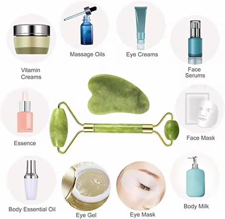 Jade Facial Roller & Gua Sha Set