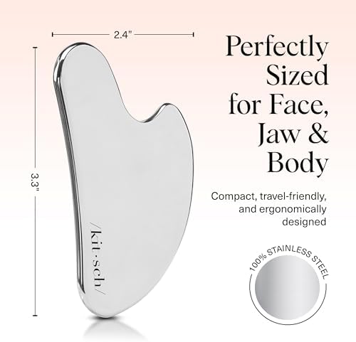 Kitsch Stainless Steel Guasha Tool for Face - Silver - Image 6