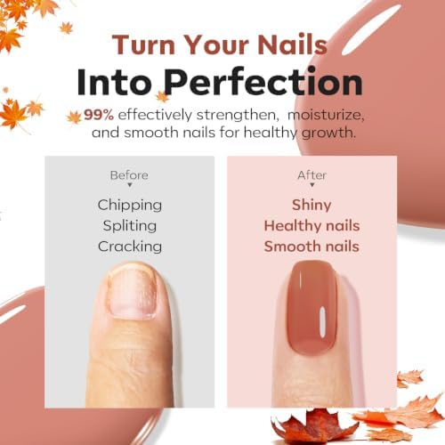 modelones Nail Strengthener Hardener, Cinnamon Milk Brown Nail Polish - Image 5