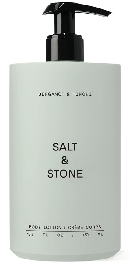 Salt & Stone Body Lotion for Women & Men | Bergamot & Hinoki | Hydrates, Nourishes & Softens Skin | Restores Dry Skin | Fast-Absorbing | Cruelty-Free & Vegan | 15.2 fl oz