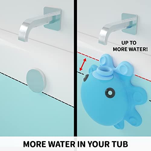 Bathtub Overflow Drain Cover Tub - Silicone Bathroom Overflow Drain Cover, Bath Tub Overflow Cover, Bathroom Spa Accessories, Adds Inches of Water for Deeper&Warmer Bath，Blue - Image 4