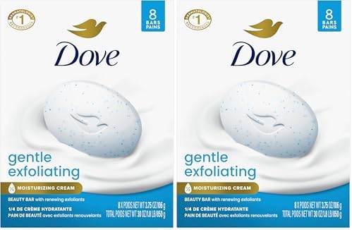 Dove Beauty Bar Soap Gentle Exfoliating,for Soft,Smooth Skin,Gently Renews Skin 3.75 oz,(Pack of 16) by Dove