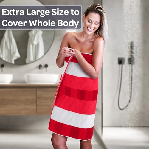 Lavish Home Bathroom Towels Set, Bathroom Accessories, Red, Set of 6 - Image 2