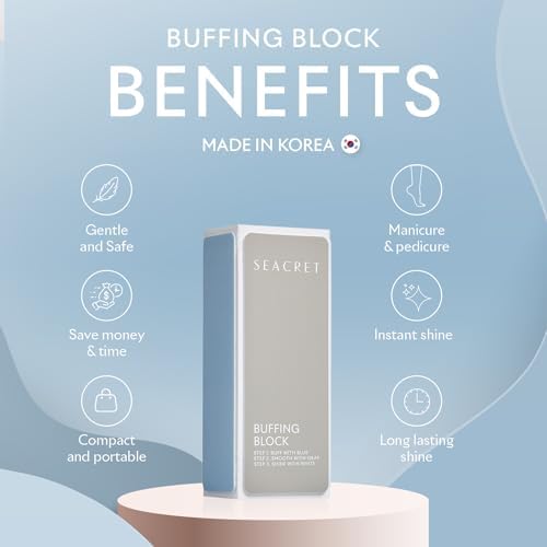 SEACRET Minerals From the Dead Sea Luxury Hand and Nail Care Spa Bundle - Mud Bar Soap (4.4 oz), Cuticle Oil (20 mL), Nail Buffing Block (Pack of 2) - 3-Piece Set - Image 4