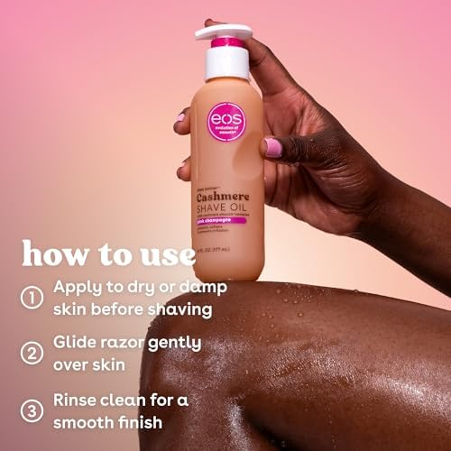 eos Cashmere Shave Oil- Pink Champagne, Moisturizing Shea Butter, 6 fl oz - Image 5