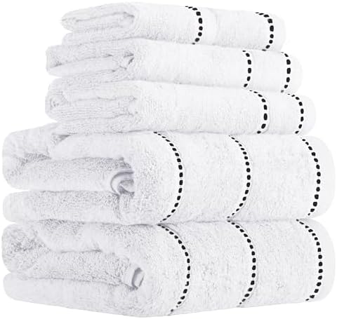Lavish Home Bathroom Towels Set, Bathroom Accessories, White, Set of 6 by LavishHomeCollection