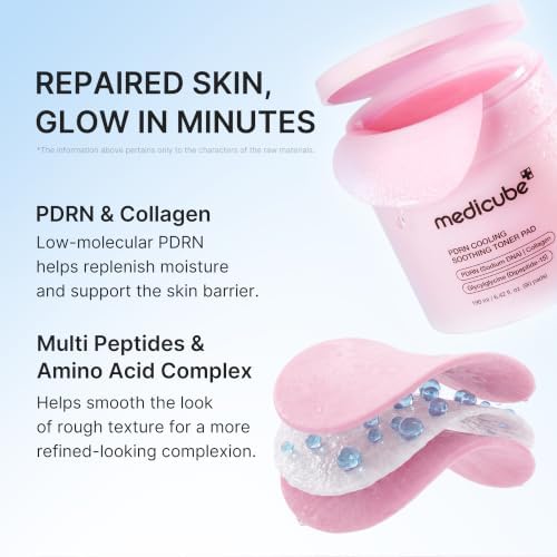 medicube PDRN Cooling Soothing Toner Pads, Hydrating Facial Pads, 90 Pads - Image 2
