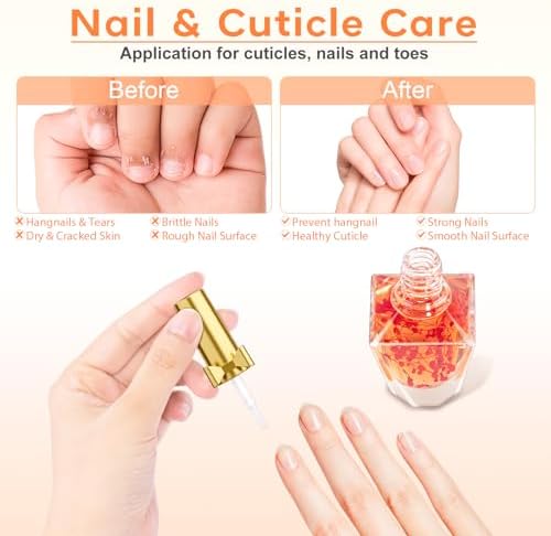 JIASHENG Cuticle Oil, Cuticle Nail Oil Infused with Real Flowers, Rose 12ml - Image 5