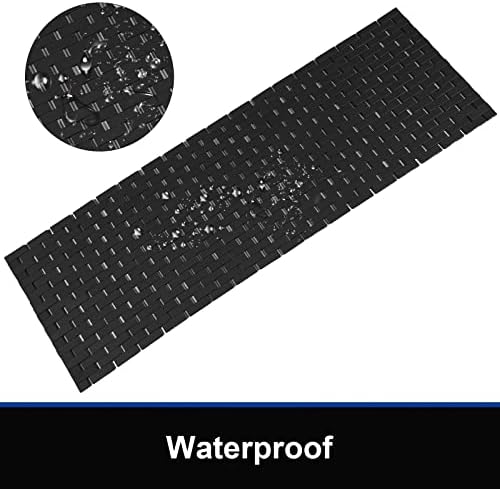 Bambo Bath Mat Bathroom Runner Long Large Rugs Floor Wood Shower Bathtub Waterproof Non Slip Accessories 16x48 Inch Easy to Clean,Black,1 pc - Image 2