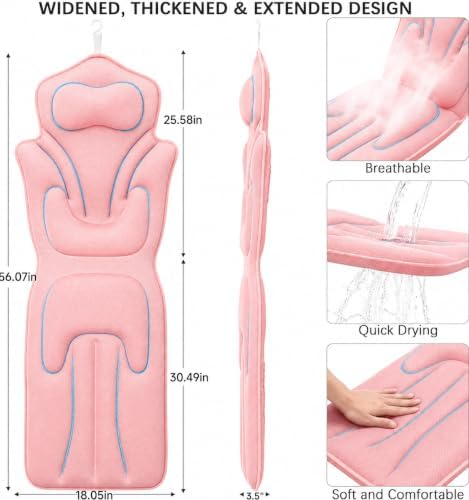 Full Body Bath Pillow for Bathtub Thickened 5D Air Mesh 144 Suction Cups - Image 2